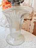 VINTAGE RIBBED OIL HURRICANE LAMP