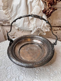 VINTAGE SILVER BRIDES BASKET