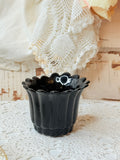 VINTAGE VIKING BLACK MILK GLASS CANDLE HOLDER - 2 AVAILABLE