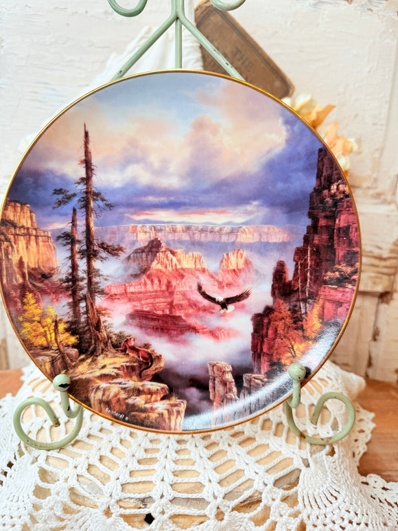 AMAZING VINTAGE PLATE - EAGLE IN THE MOUNTAINS