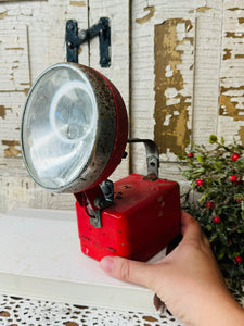 AMAZING ANTIQUE RED FLASHLIGHT RARE