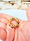 VINTAGE LEAF WREATH BROOCH PIN