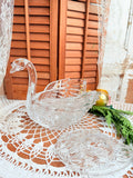 VINTAGE GLASS AMAZING SWAN BOWL