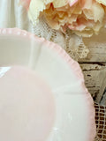 ANTIQUE  PINK TRIM FLOWER PLATE