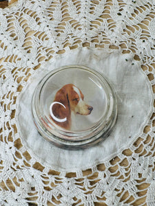 BASSETT HOUND VINTAGE GLASS PAPERWEIGHT