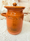 VINTAGE OLIVE JAR HAND MADE POTTERY