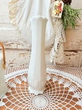 VINTAGE MILK GLASS FLUTED SWUNG DETAILED BUD VASE