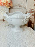 VINTAGE ITALY CERAMIC PEDESTAL FRUIT BOWL