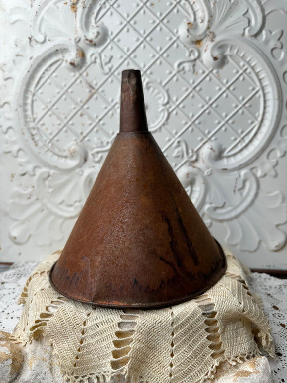 XL ANTIQUE COPPER FUNNEL