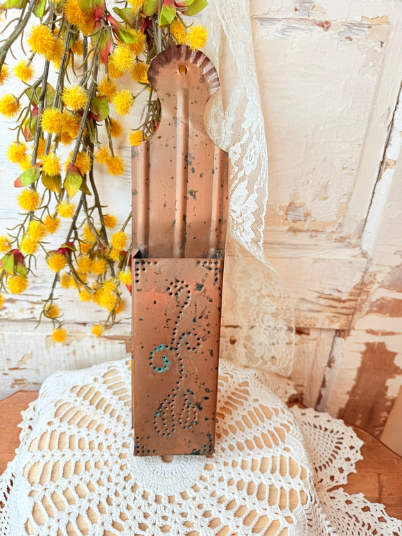 VINTAGE COPPER MATCH HOLDER