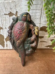 ANTIQUE PARROT IRON DOOR KNOCKER