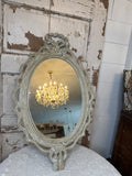 VINTAGE ORNATE AMAZING OVAL DETAILED MIRROR