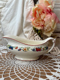 VINTAGE ENGLAND FLORAL GRAVY BOAT