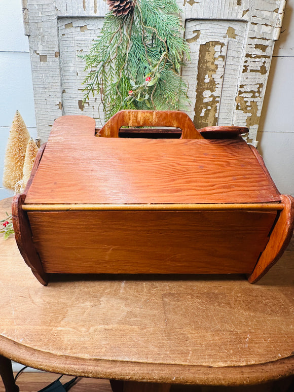 Rare antique wood sewing box