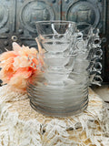 SET OF 4 HOBNAIL DETAILED GLASS VINTAGE PLATES AND TEACUPS - 2 SETS AVAILABLE