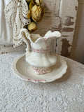 VINTAGE MID CENTURY POTTERY PITCHER AND BASIN