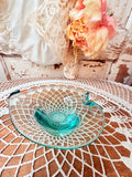 VINTAGE MURANO GREEN GLASS LEAF DISH