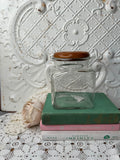 WIDE MOUTH SQUARE GLASS JAR VINTAGE