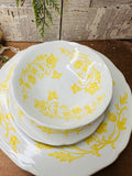 ROYAL STAFFORDSHIRE IRONSTONE MEAKIN ENGLAND YELLOW FLORAL DISH SET