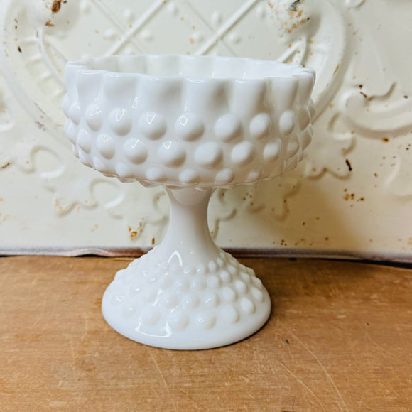 FENTON VINTAGE RARE PEDESTAL HOBNAIL COMPOTE