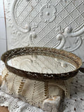 HOLLYWOOD REGENCY VINTAGE OVAL MIRROR TRAY