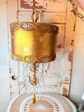 VINTAGE GOLD GILTED HANGING SWAG LAMP PLUG IN - 2 AVAILABLE