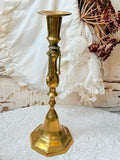 VINTAGE BRASS VICTORIAN CANDLE STICK WITH TASSEL DESIGN - 2 AVAILABLE
