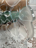 VINTAGE FROSTED GLASS FLORAL BOWL