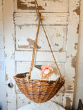 VINTAGE BOHO HANGING WICKER BASKET