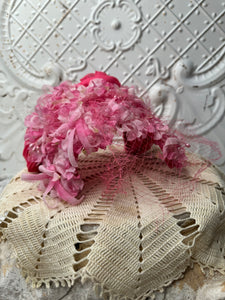 VINTAGE PINK FLORAL HAT