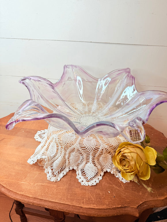 VINTAGE MURANO GORGEOUS LARGE LOTUS BOWL