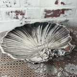 SILVER SHELL ORNATE ANTIQUE SERVING DISH