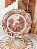 AMERICANA IRONSTONE ENGLAND BROWN PLATE DECOR