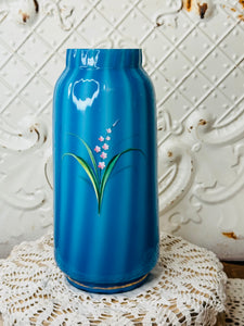 HANDPAINTED BLUE ORNATE VINTAGE VASE