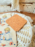 VINTAGE BABY WITH BLOCKS COASTER SET