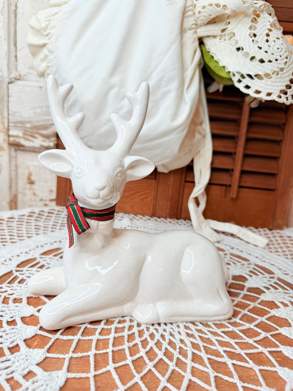 GORGEOUS WHITE REINDEER DECOR - LEFT