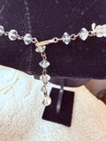 ANTIQUE AURORA BOREALIS CRYSTAL ADJUSTABLE CLASP NECKLACE