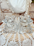 VINTAGE LEAD CRYSTAL TAPER CANDLE HOLDER SET