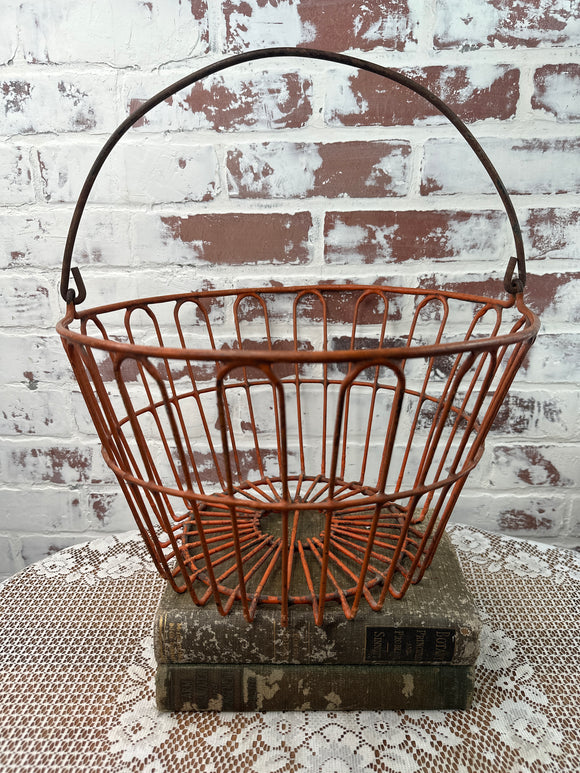 ANTIQUE METAL EGG BASKET