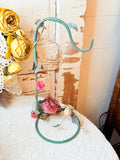 VINTAGE FLOWERY METAL WREATH STAND