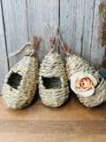 EGG SHAPED WICKER VINTAGE HANGING BASKET - 3 AVAILABLE