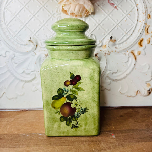 GORGEOUS FRUIT MOTIF LARGE ORNATE JAR