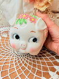 VINTAGE LEFTON FLORAL PIGGY BANK