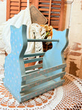 VINTAGE HANDPAINTED CAT FLORAL MAGAZINE HOLDER
