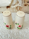 VINTAGE PAIR OF JAPAN ROSE SALT AND PEPPER SHAKERS