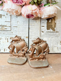 ANTIQUE SET OF IRON SHIP BOOKENDS