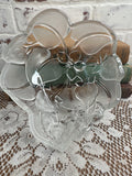 VINTAGE FROSTED GLASS FLORAL BOWL