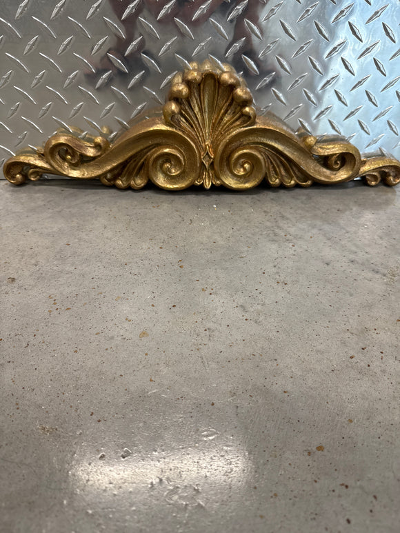 VINTAGE BRASS AMAZING DETAILED PEDIMENT DECOR #2