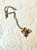 VINTAGE SILVER TONE FROG PENDANT AND NECKLACE