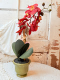 VINTAGE FAUX ORCHIDS  PLANTER